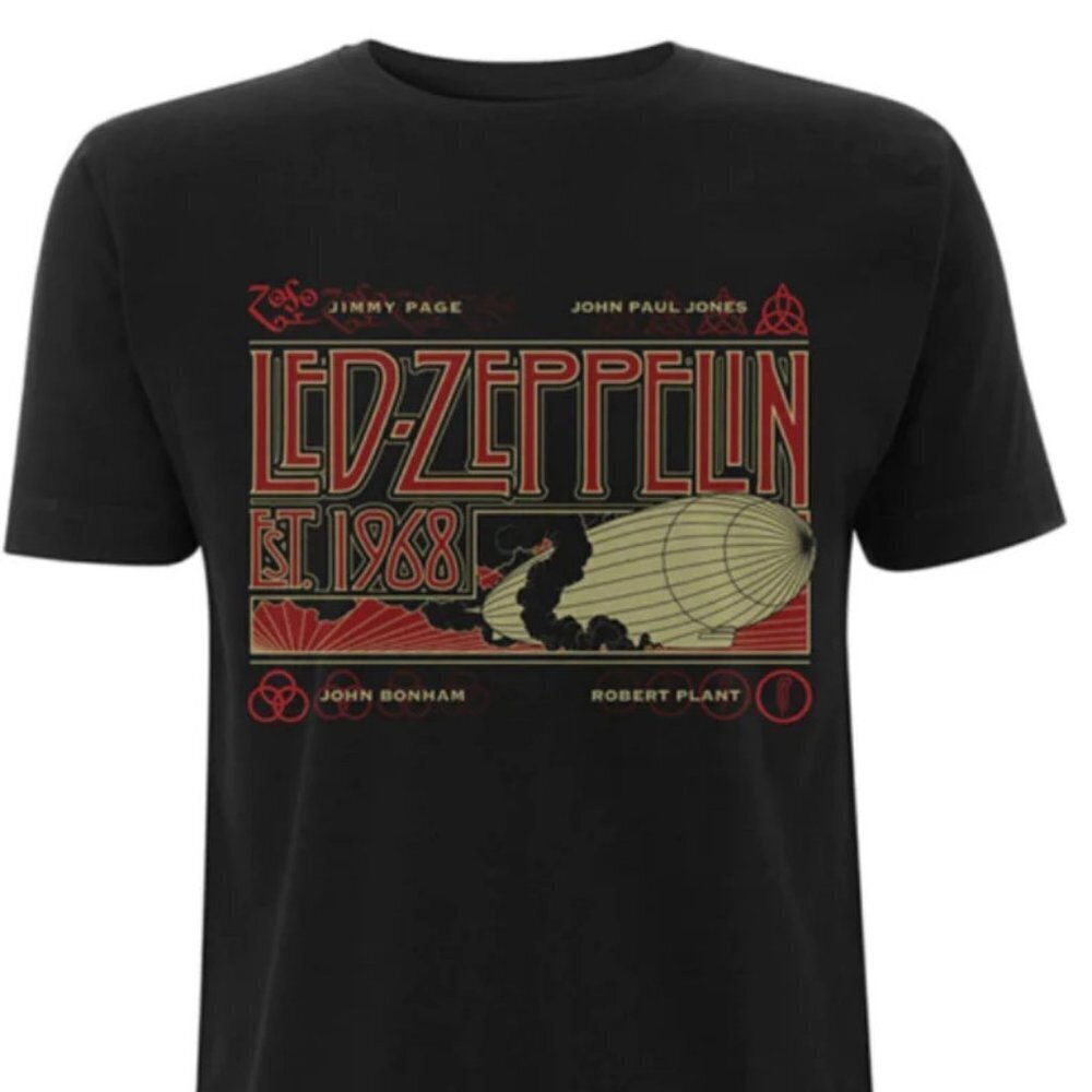 Mens Led Zeppelin Est 1968 Blimp Smoke Tshirt Unisex Tee